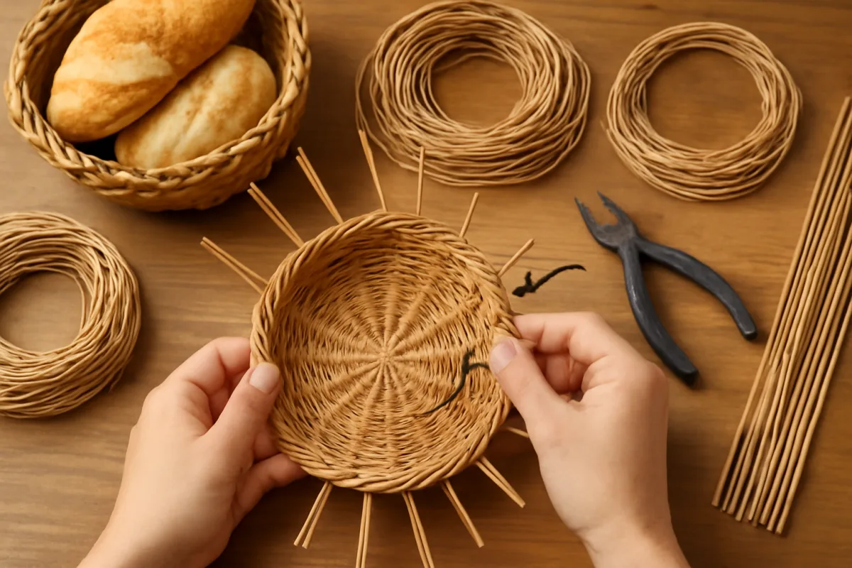 Come realizzare una cesta portapane intrecciata a mano? Il procedimento illustrato bene