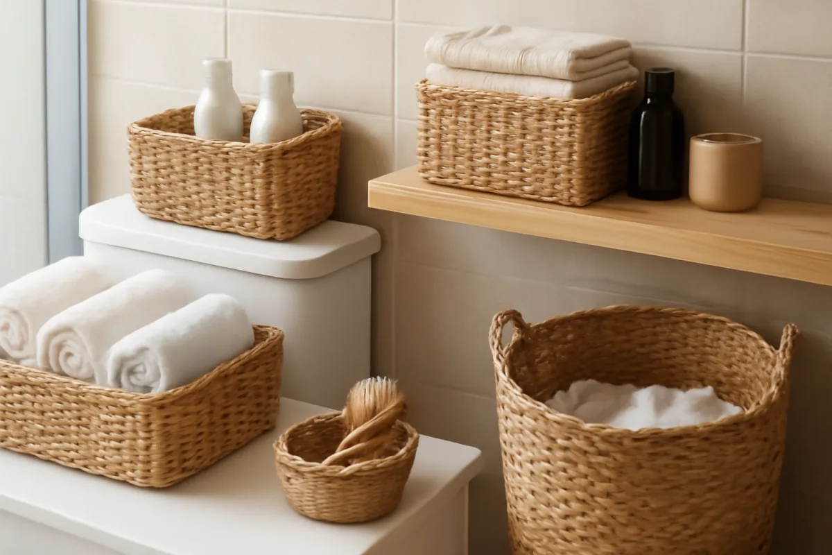 Come utilizzare la cesteria per organizzare il bagno? Idee funzionali e decorative