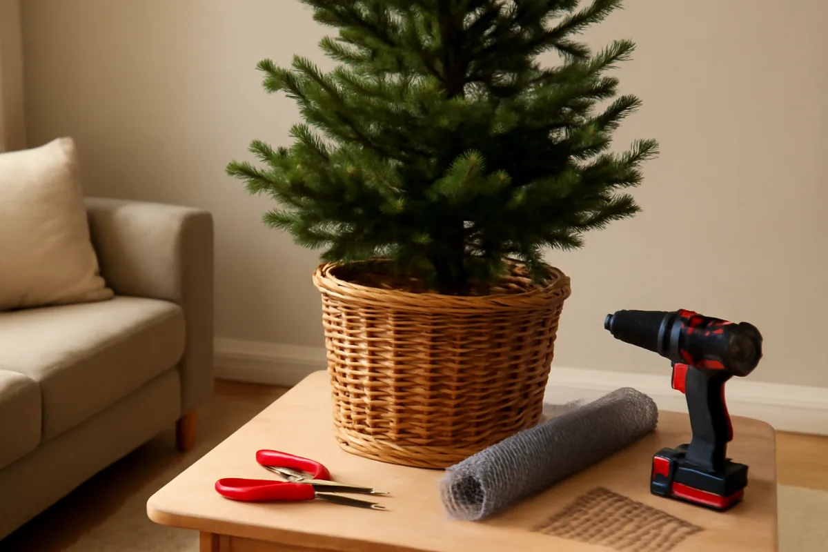 Cesti per alberi di Natale fai-da-te: come ottenere un effetto professionale a casa